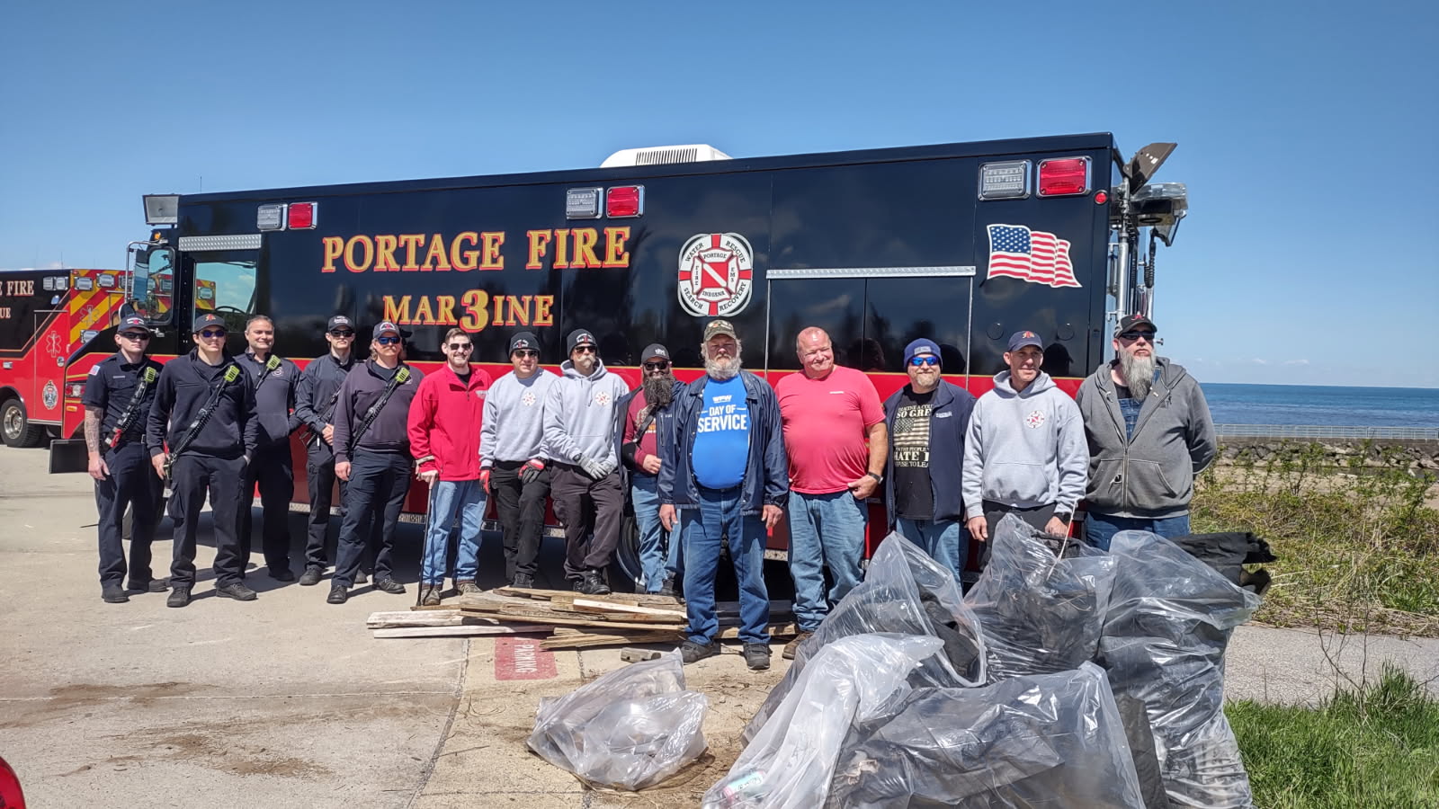 VFW Post 7760 and Portage Fire group photo