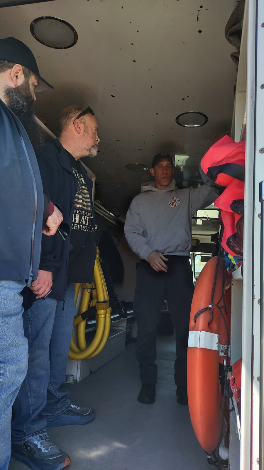 Inside the Portage Fire rescue vehicle